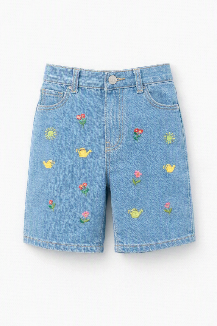 Signature Toddler's Embroidered Denim Shorts