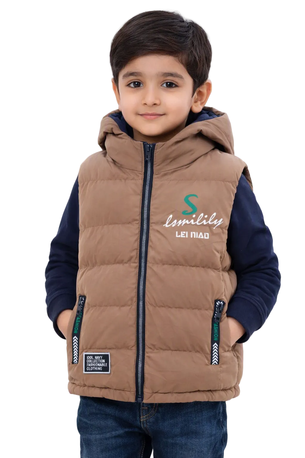 Stylish Sleeveless Jacket for Boys – Warm  Quilted Design