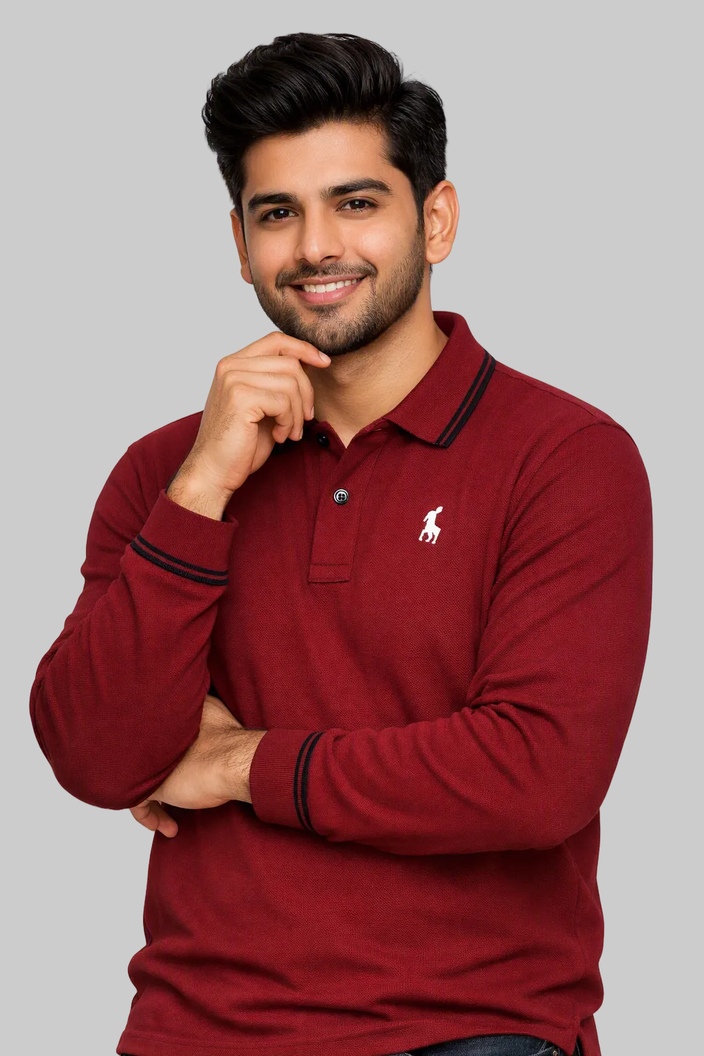 Al Noor Men’s Classic Long Sleeve Polo Tee