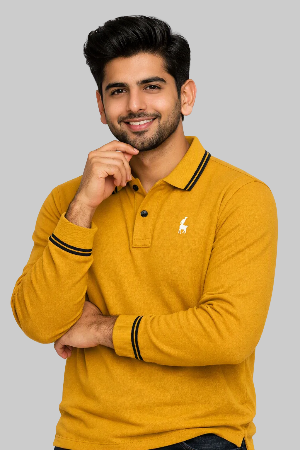 Al Noor Men’s Classic Long Sleeve Polo Tee