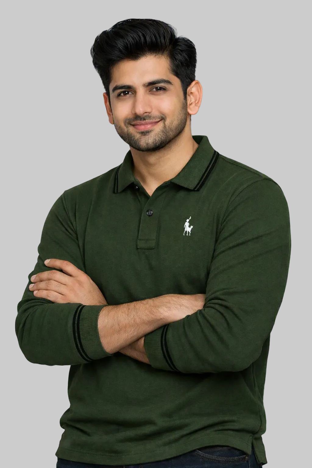 Al Noor Men’s Classic Long Sleeve Polo Tee