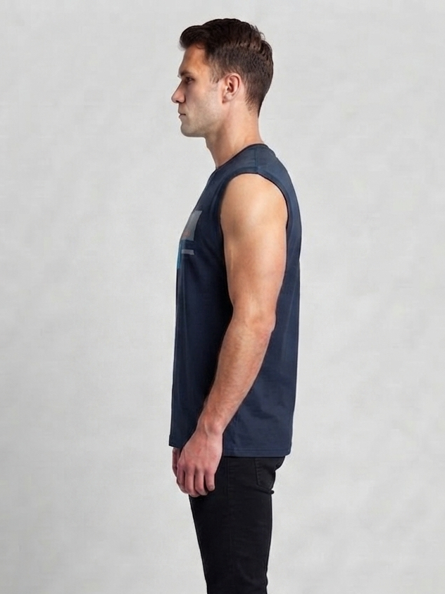 Men’s Muscle Navy Blue Tank top sando