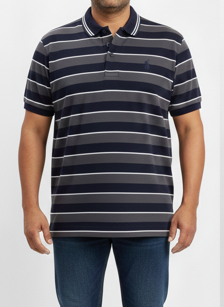 Men’s Everyday Comfort Striped Polo Shirt