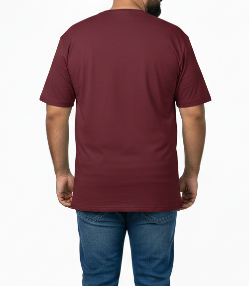 Big Size Maroon Round Neck T shirt