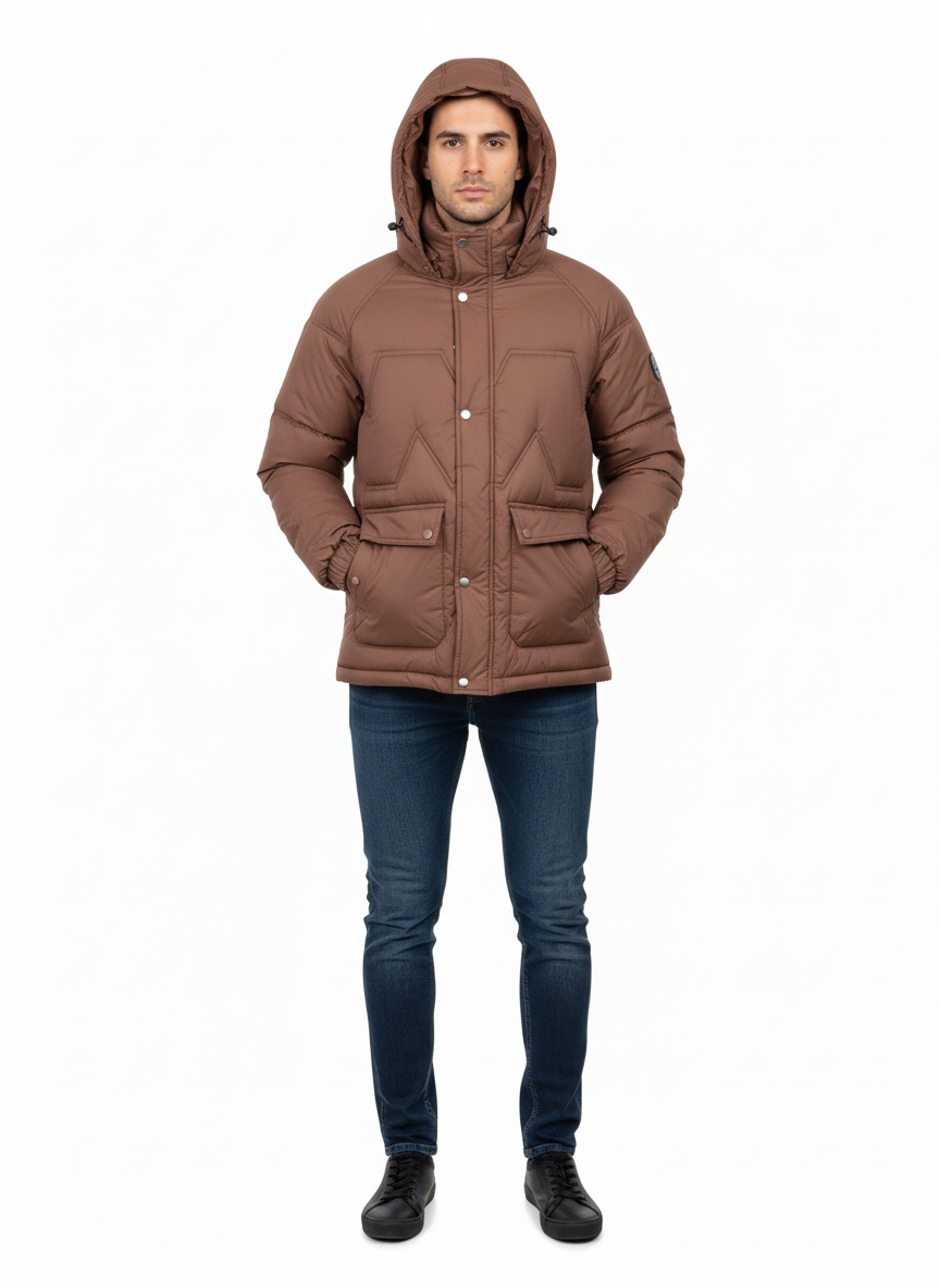 Men’s Brown Panther Puffer Jacket