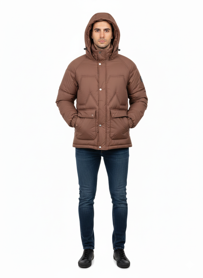 Men’s Brown Panther Puffer Jacket