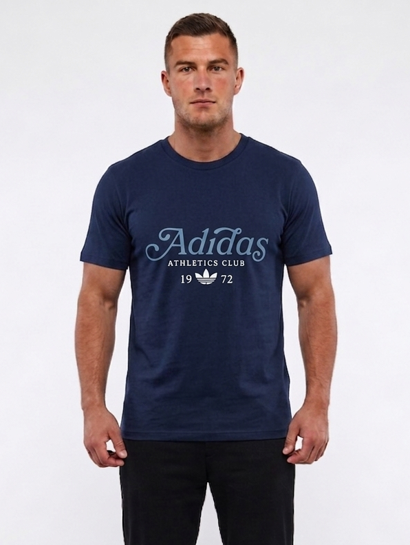 Adidas Athletics Club Vintage-Style Tee – Dark Blue