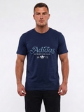 Adidas Athletics Club Vintage-Style Tee – Dark Blue