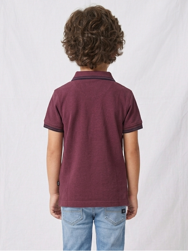 Boys' Signature Johny Collar Polo – Premium Open V-Neck