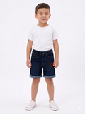Boys' Denim Shorts with Cuffed Spider & Graphic Patch