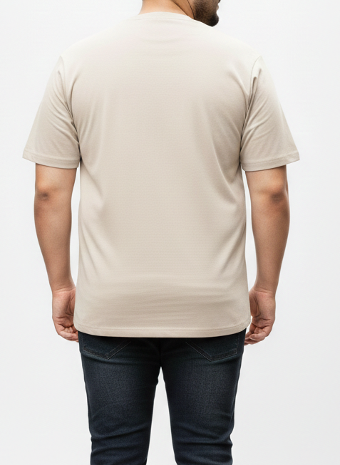 Men's Beige "CORE" Graphic Tee – 3XL Regular Fit