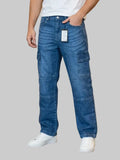 Men’s Classic Dark Blue Relaxed Fit Cargo Jeans