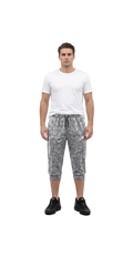 Men's Slim Fit 3 quarter Shorts with Black Graphic Print