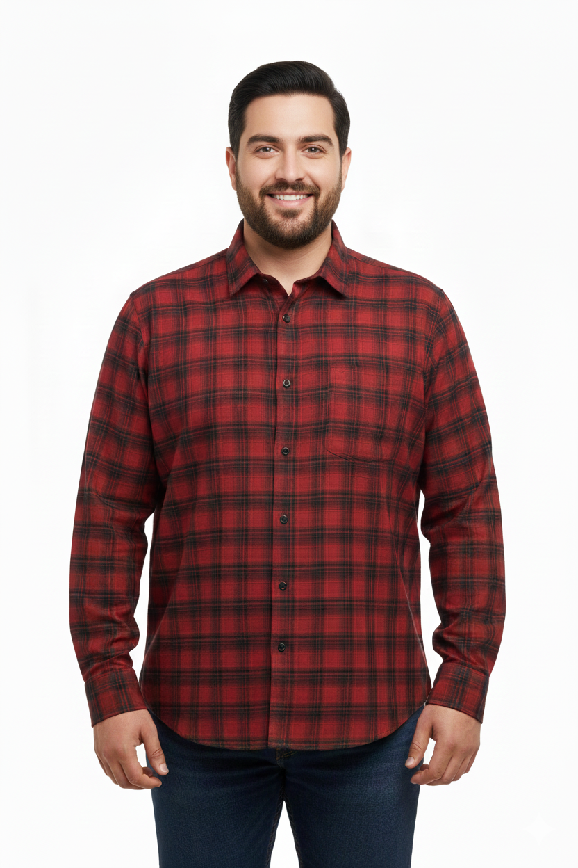 2xl Stylish Red & Black Check Shirts