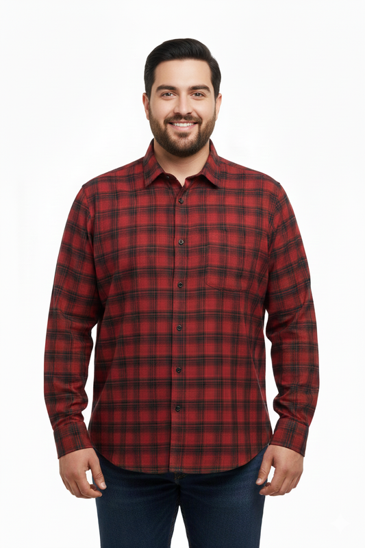 2xl Stylish Red & Black Check Shirts