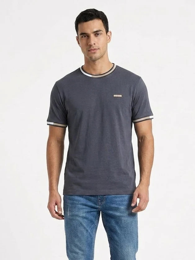 Everyday Comfort Tee with Striped Accents