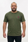 Men's Premium Olive Green T-Shirt with Embroidered Palm Logo
