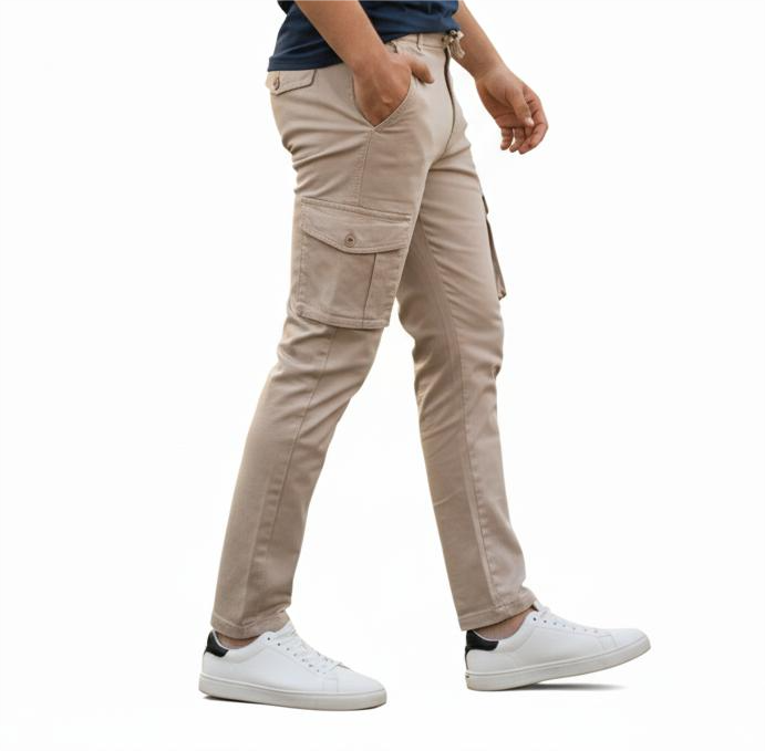 Men's Slim Fit Khaki Cargo Jogger Pants