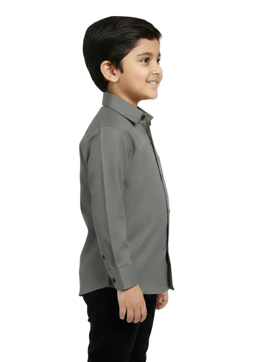 Amazing Boys dark grey Plan Shirts in Pakistan