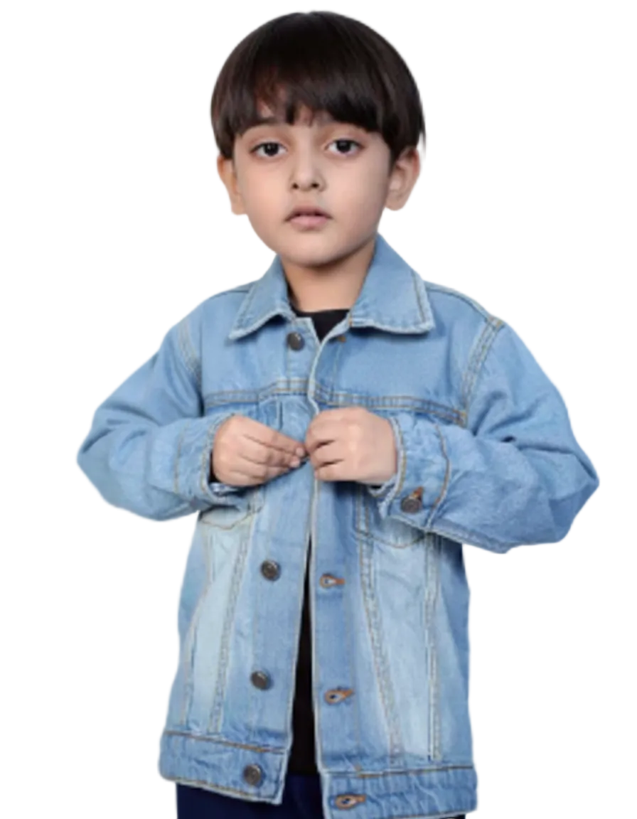 Cute & Comfy Sky Blue Denim Jacket for kids