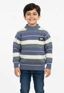 Cozy Striped Knit Blue Sweater for Kids