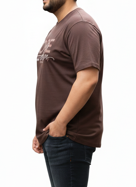 Men's Brown "CORE" Graphic Tee – 3XL Regular Fit