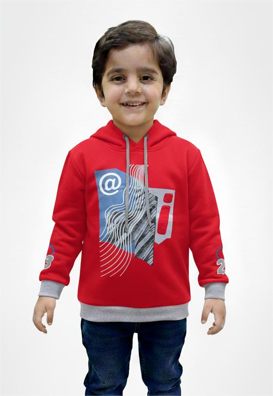 Urban Red Graphic Kids Hoodie