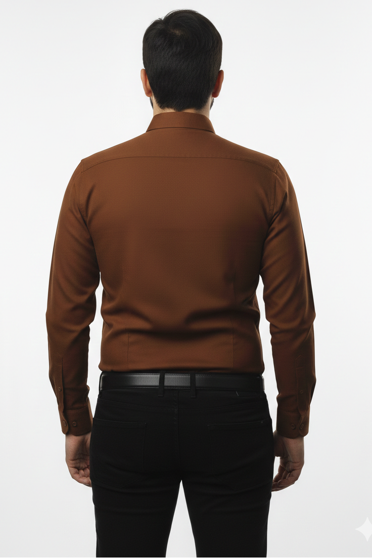 Brown Casual Button Down Shirt