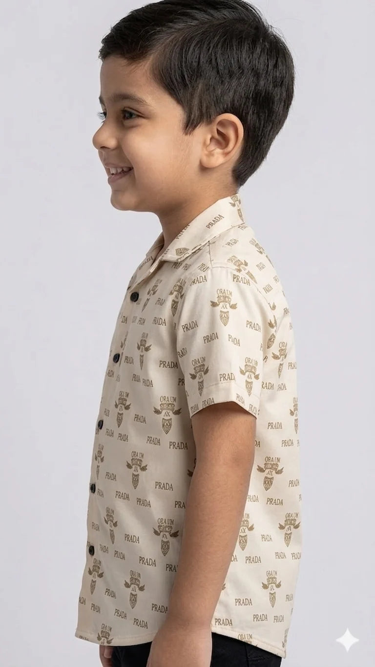 Designer Boys' Half-Sleeve Prada Shirts