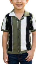 Kids' Premium Knitted Vertical Stripe Polo