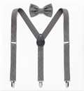 Elastic Gallace Suspenders Set With Silk Bow Tie For Boy's
