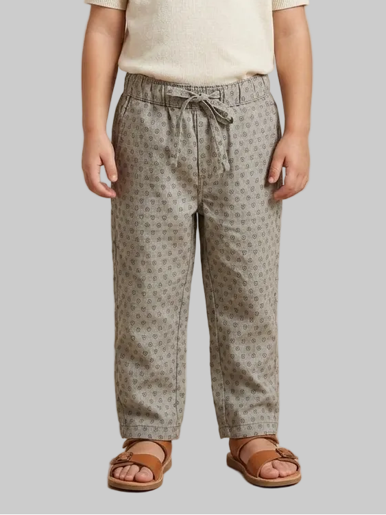 Dark Grey Kids Cotton Trouser