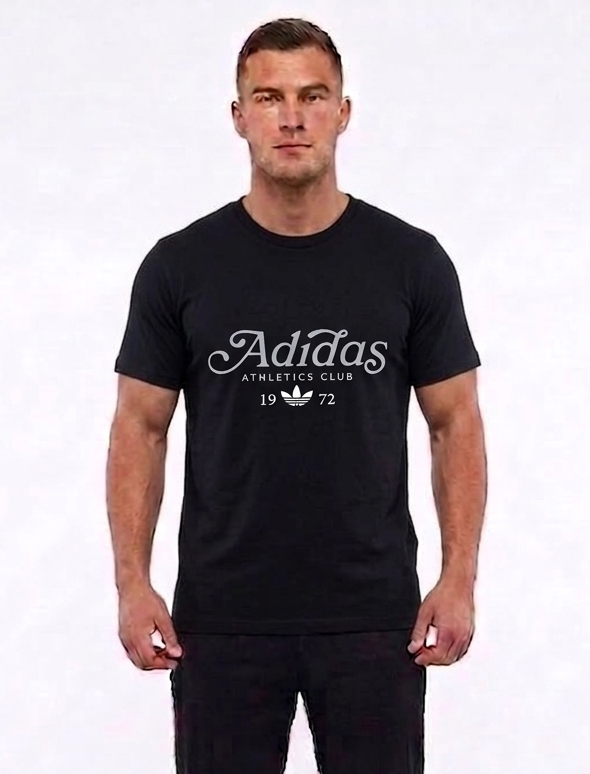 Adidas Athletics Club Vintage-Style Tee – Black
