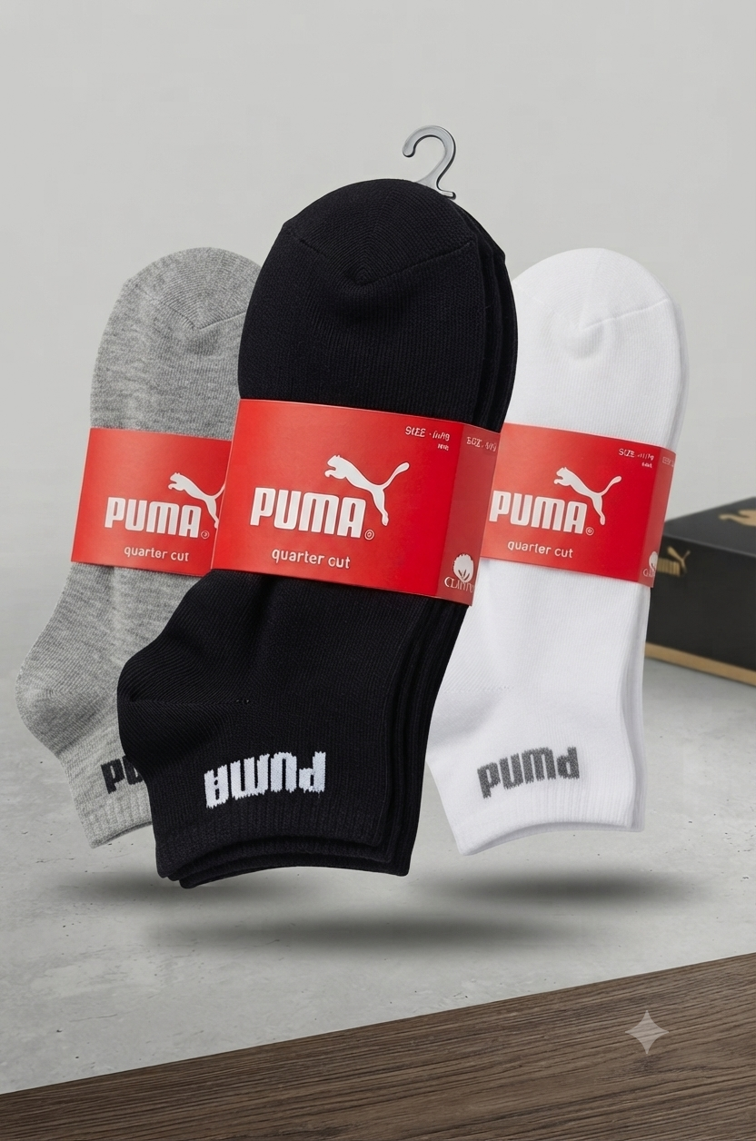 Men Athletic Quarter-Cut Socks - Pack of 3