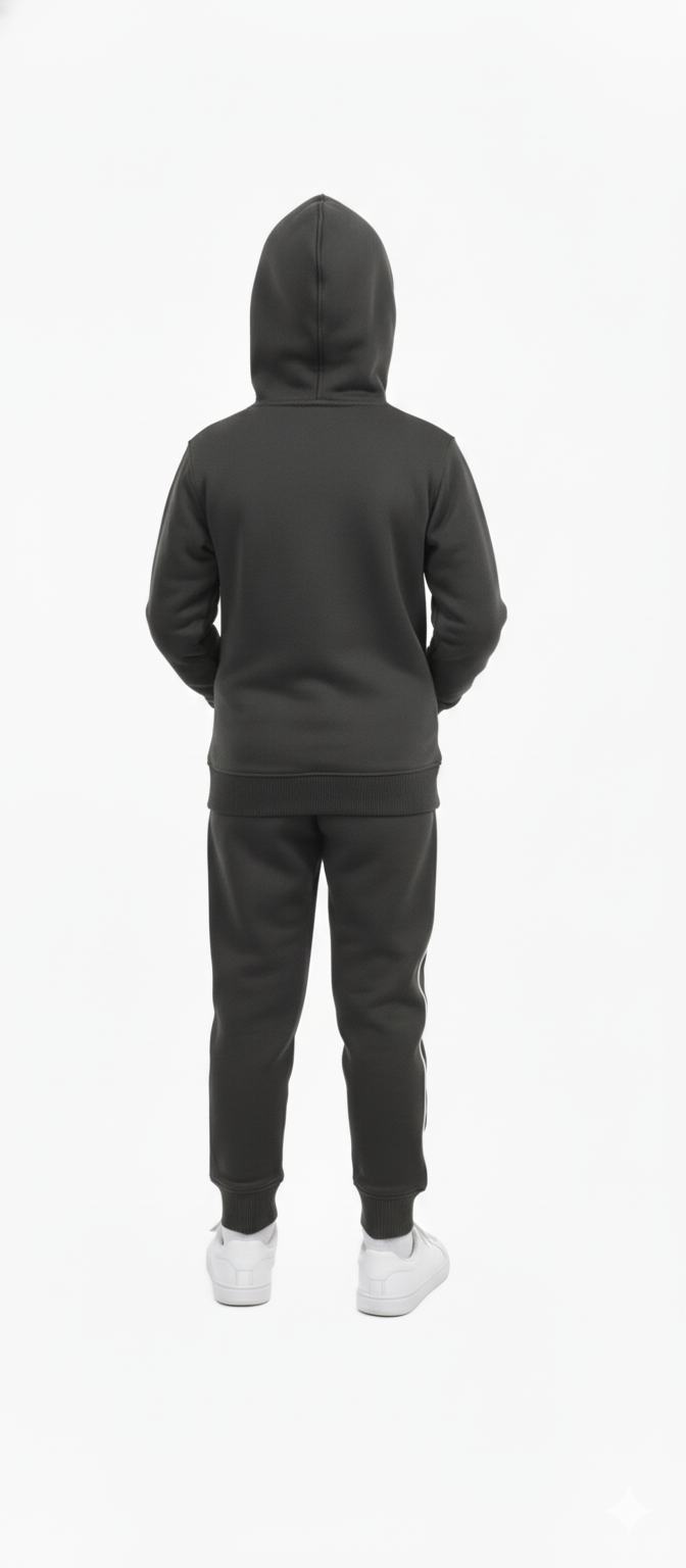 Kids Zip-Up Dark Grey Tracksuit