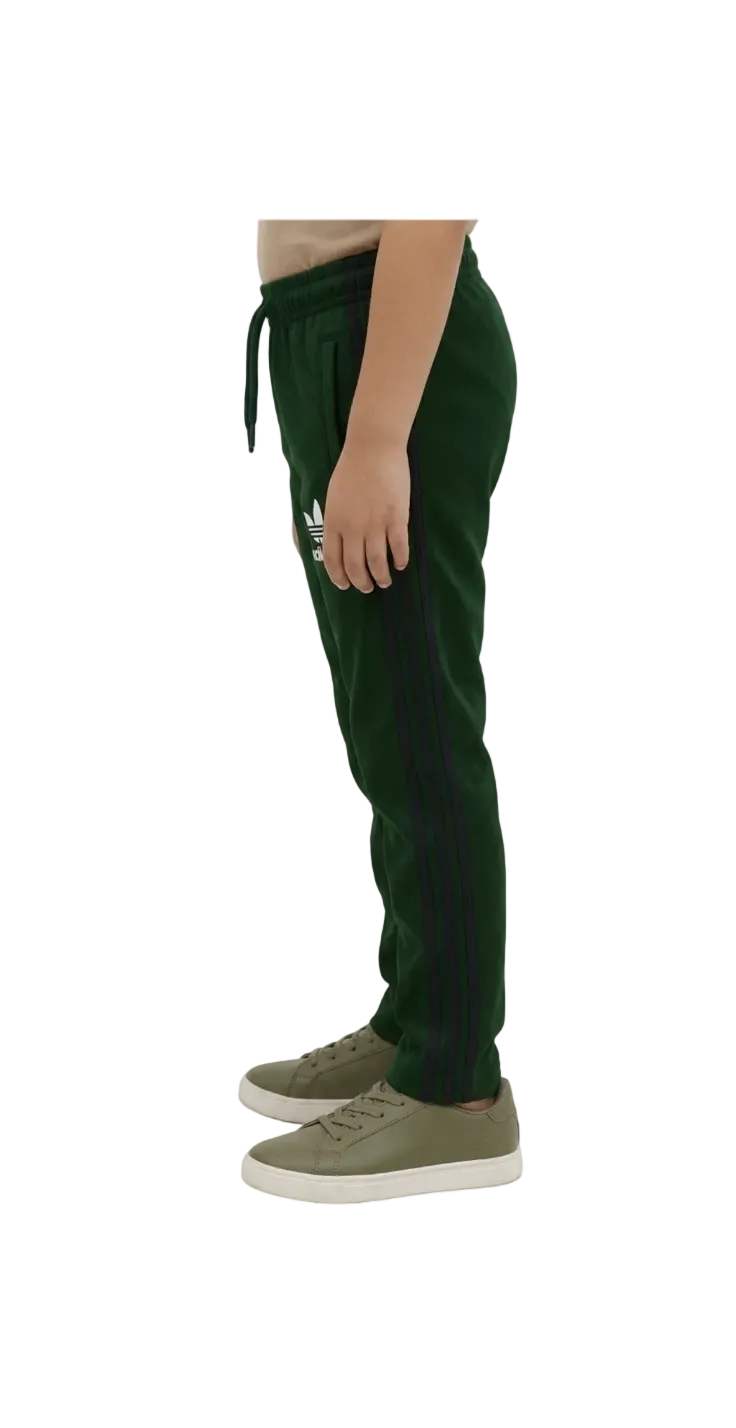 Premium Boys' Olive green Jersey Striped Trouser