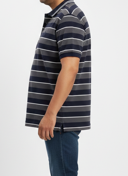 Men’s Everyday Comfort Striped Polo Shirt