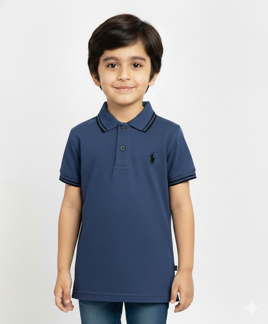 Kids aesthatic Sea Blue Polo T shirts