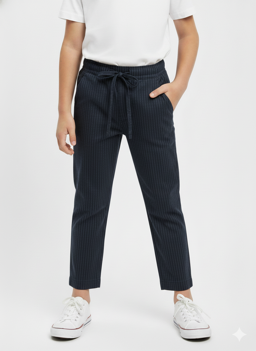 Boys Navy Blue Cotton Trouser