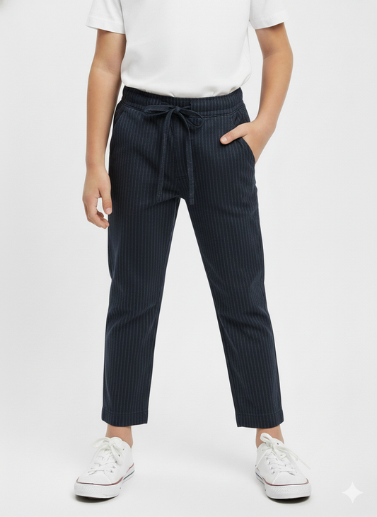 Boys Navy Blue Cotton Trouser