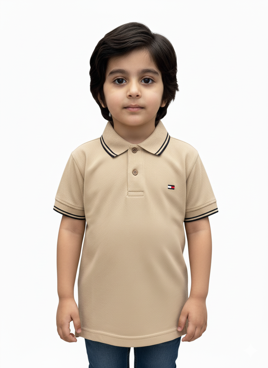 Boys Beige Tommy Polo