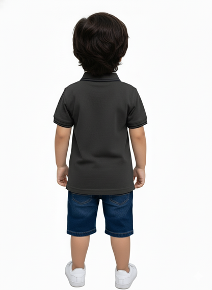 Boys Dark Grey Tommy Polo