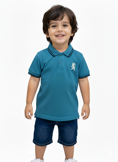 Boys Giordano Sea Green Blue Polo
