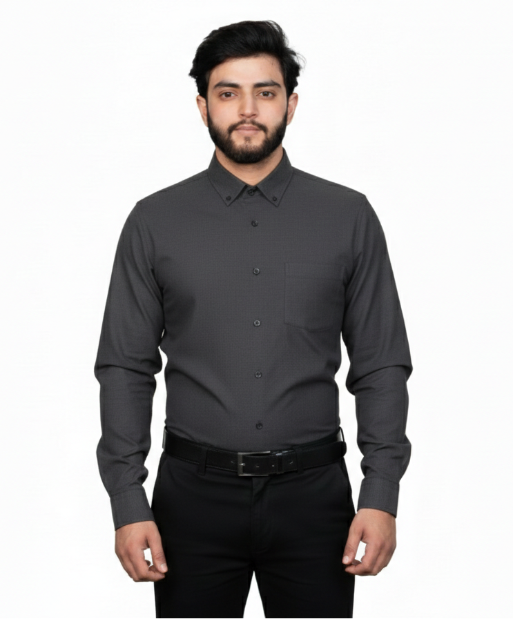 dark grey Casual Button Down Shirt