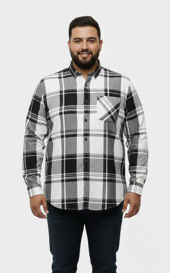 White & Grey check Shirt