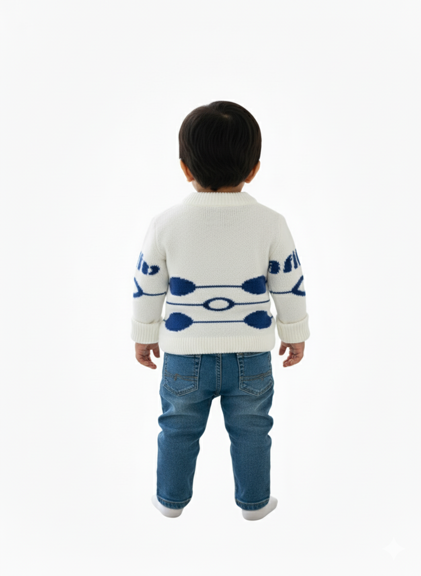 Cozy Knit OffWhite Jumper for Kids