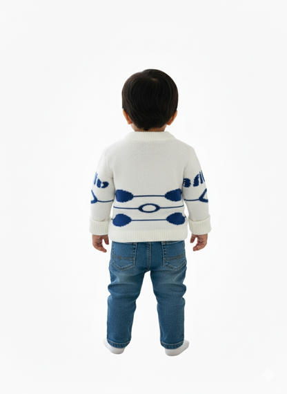 Cozy Knit OffWhite Jumper for Kids