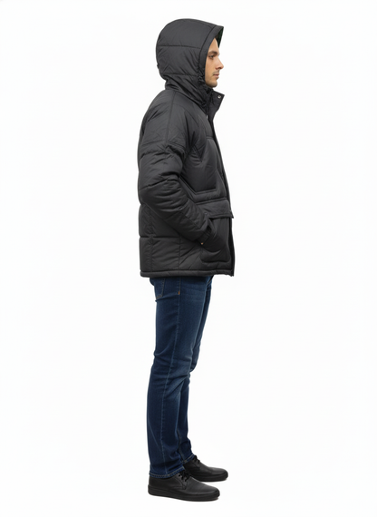 Men’s Black Puffer Plain Jacket