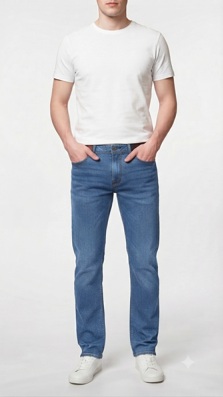 Relaxed & Refined Straight-Fit Jeans for Men