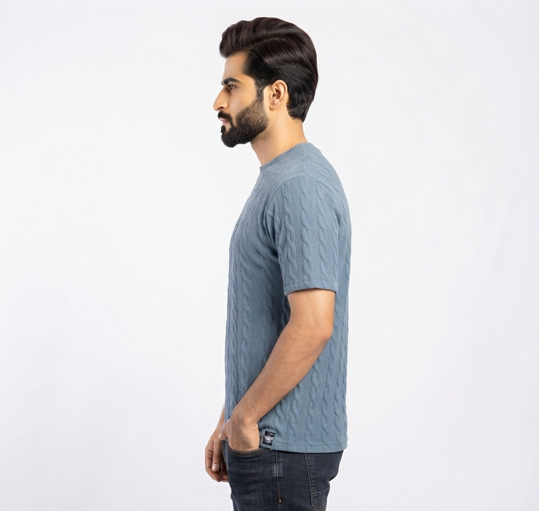 Knitted Round‑Neck Tee – Men’s Sale Special